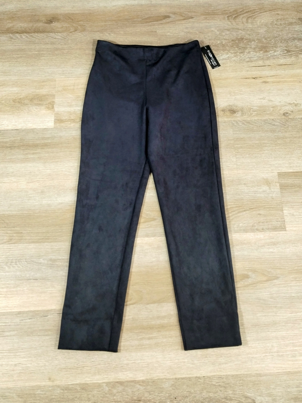 NWT Equestrian Designs Faux Suede Pull On Leggings Black High Rise Sz Small USA
